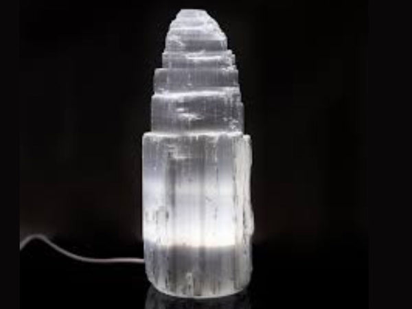 Selenite Tower Lamp