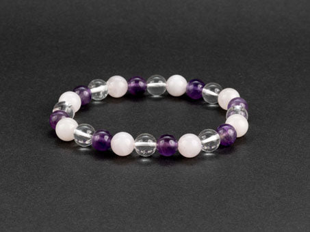 Rose Quartz Amethyst Crystal Beads Bracelet