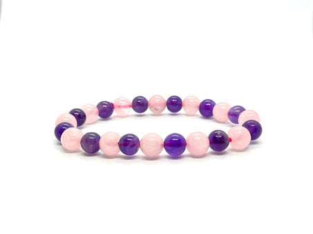 Rose Quartz Amethyst Beads Bracelet