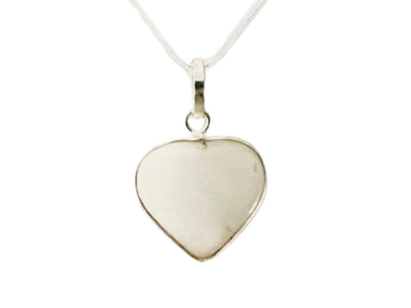 White Agate Heart Pendant withframe