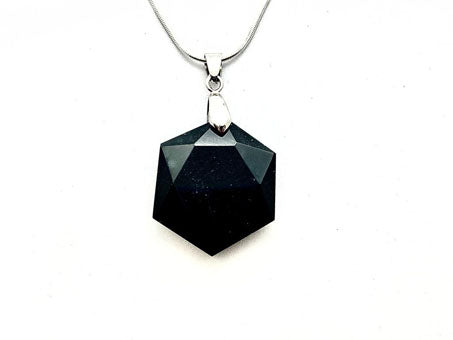 Black Obsidian Star of David Pendant-Hook