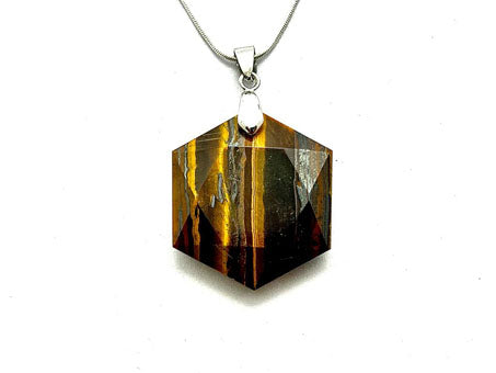 Tigers Eye Star of David Pendant-Hook
