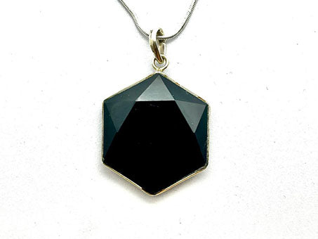 Black Obsidian Star of David Pendant-Silver