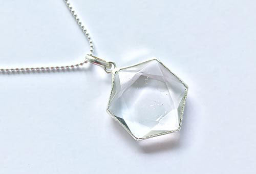 Crystal Star of David Pendant-Silver