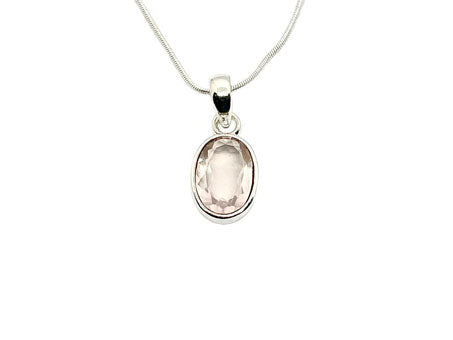 Silver Pendants - Rose Quartz