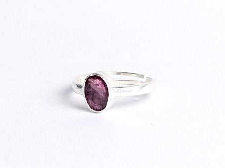 Silver Ring Adjustable - Pink Tourmaline